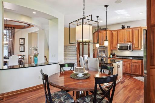 Informal dining area with access to screened porch