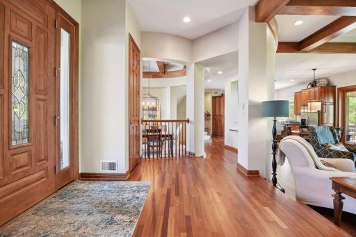 Open floor plan with Brazilin teak hardwood floors