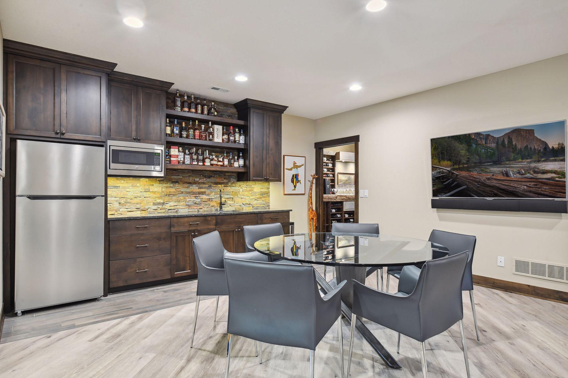 Game area/wine tasting! Door leads to a wine room.