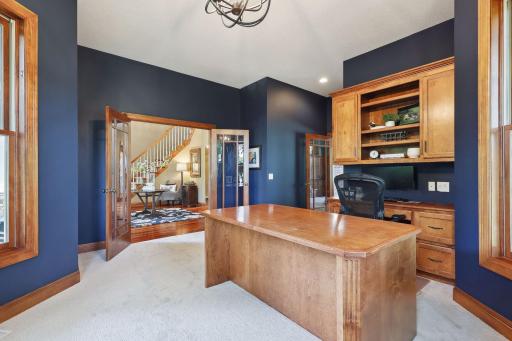 Oversized main level office with built ins. Desk is included~