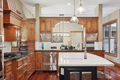 Large Kitchen Island with new quartz tops