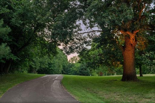Long, private drive sets the home far from the road for more privacy