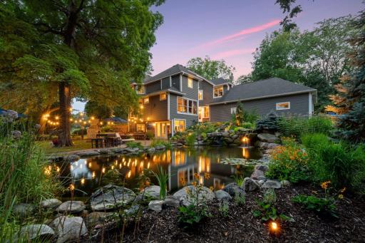 Extensive outdoor lighting enhances the entire property
