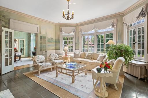Romantic Tiled Sunroom with Original Frieze from 1920!!!