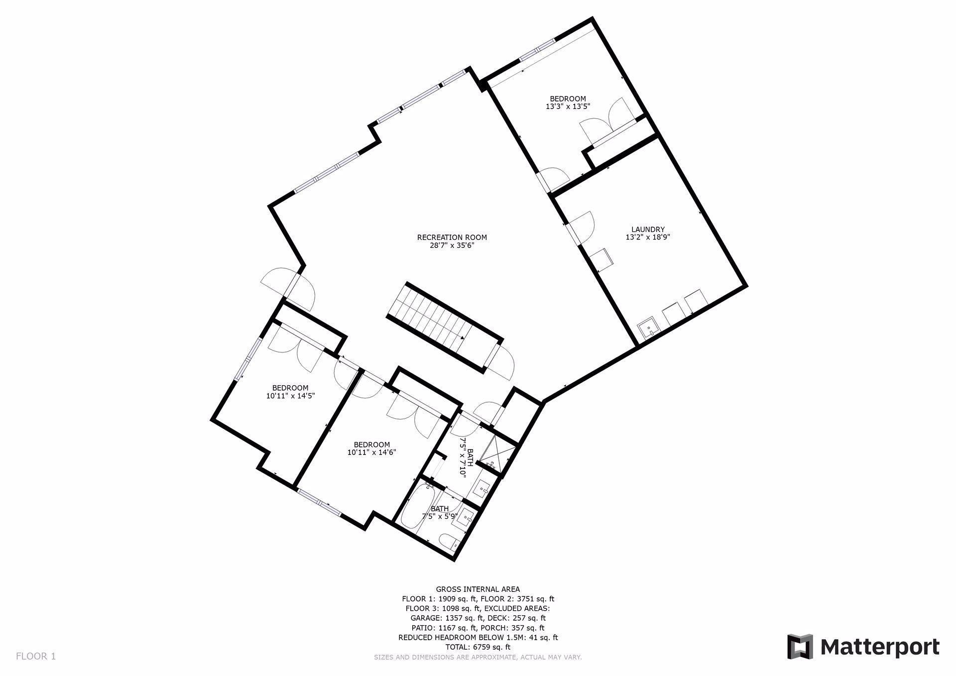 Floorplan of basement - lower level