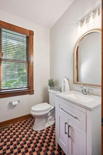 This half bath is conveniently located next to the amusement room for guests.