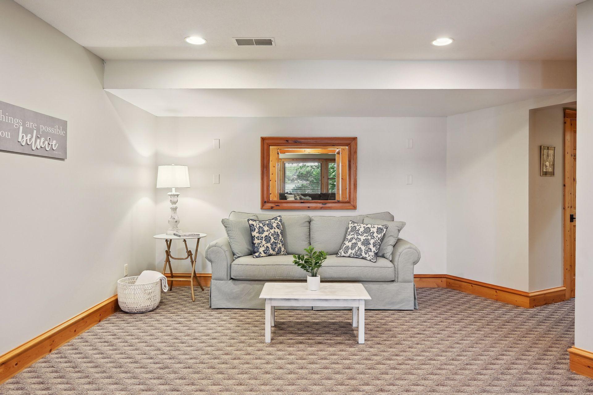 An additional sitting area can also be used for overflow sleeping with the pull out couch.