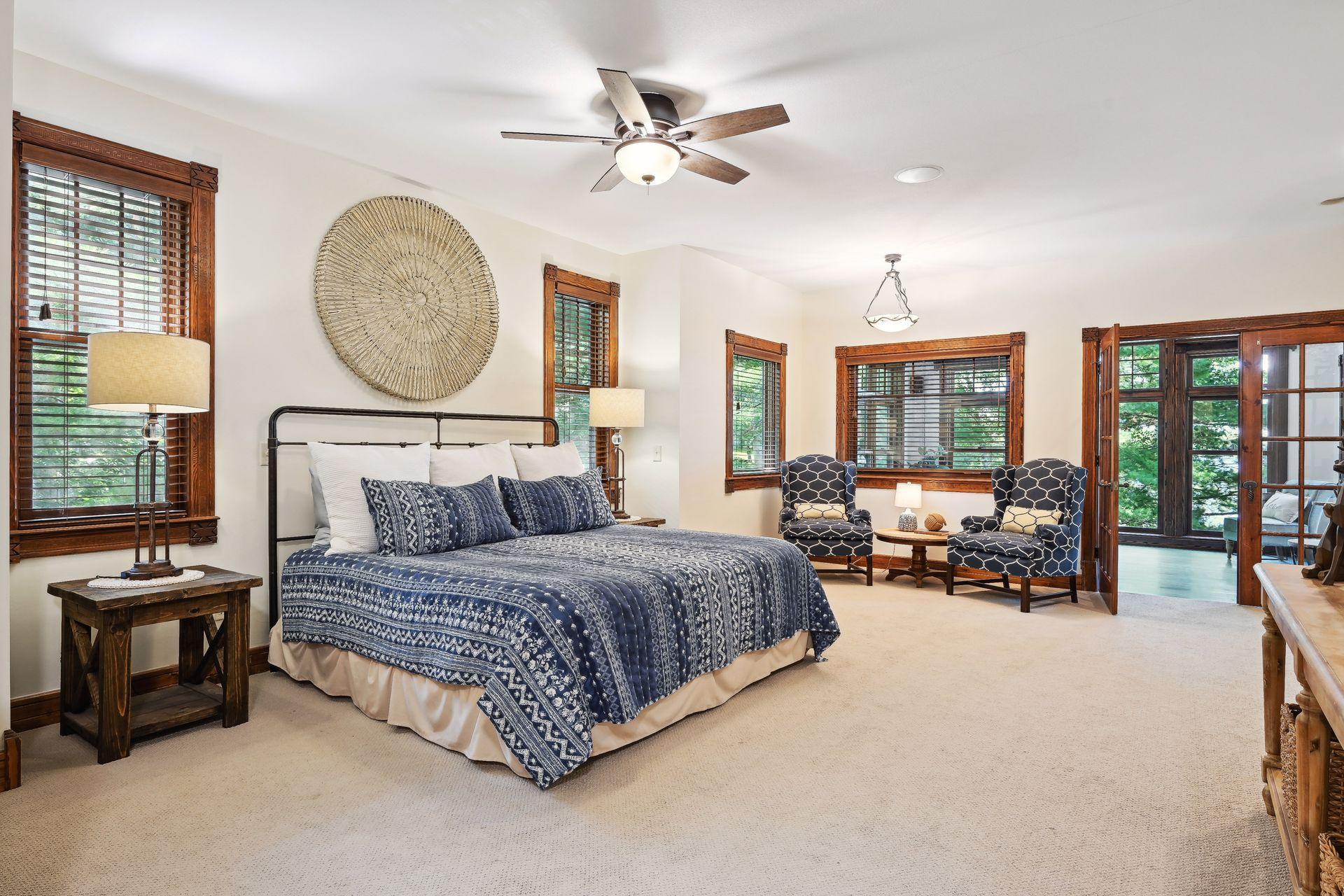 The private owner's suite is set apart from the rest of the bedrooms.