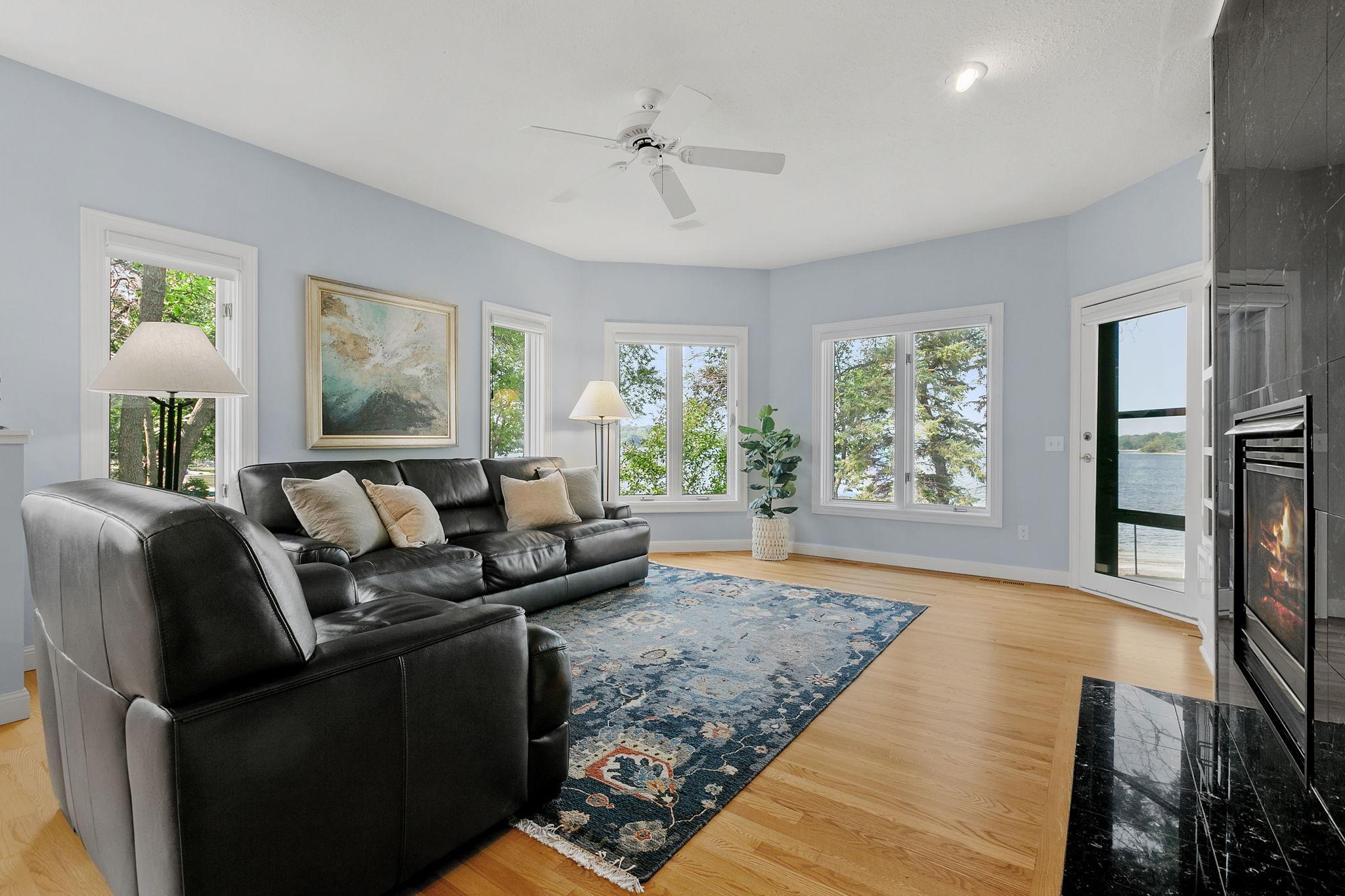 Enjoy panoramic views from the main level Family Room