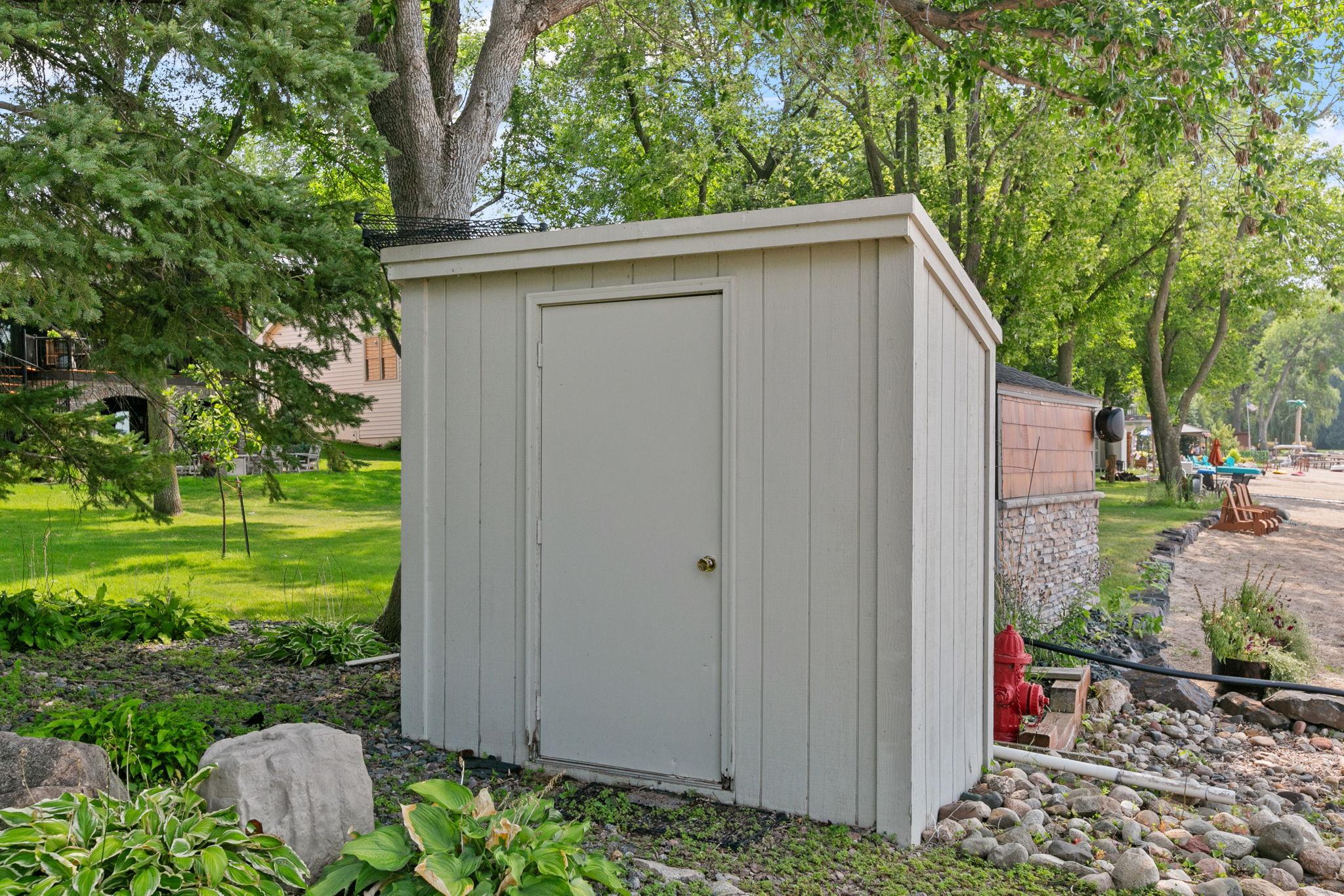 Shed provides convenient storage for lake tools and toys