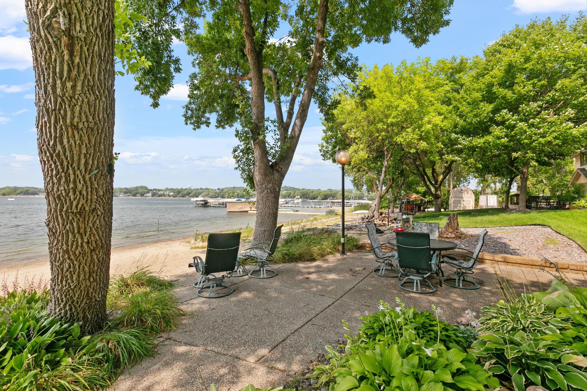 Lakeside patio, great for entertaining or relaxing