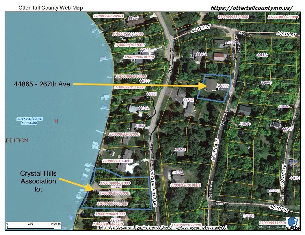 Aerial showing Crystal Hills Association lot