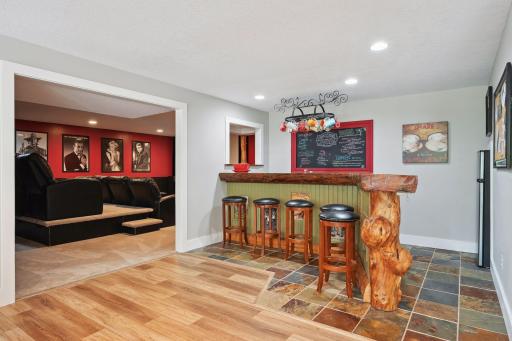 Custom wet bar is great for entertaining!