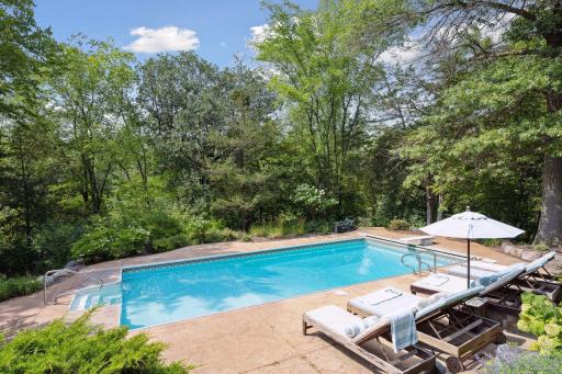 New Pool Heater installed 2022 & just past that edge is a view of the river!