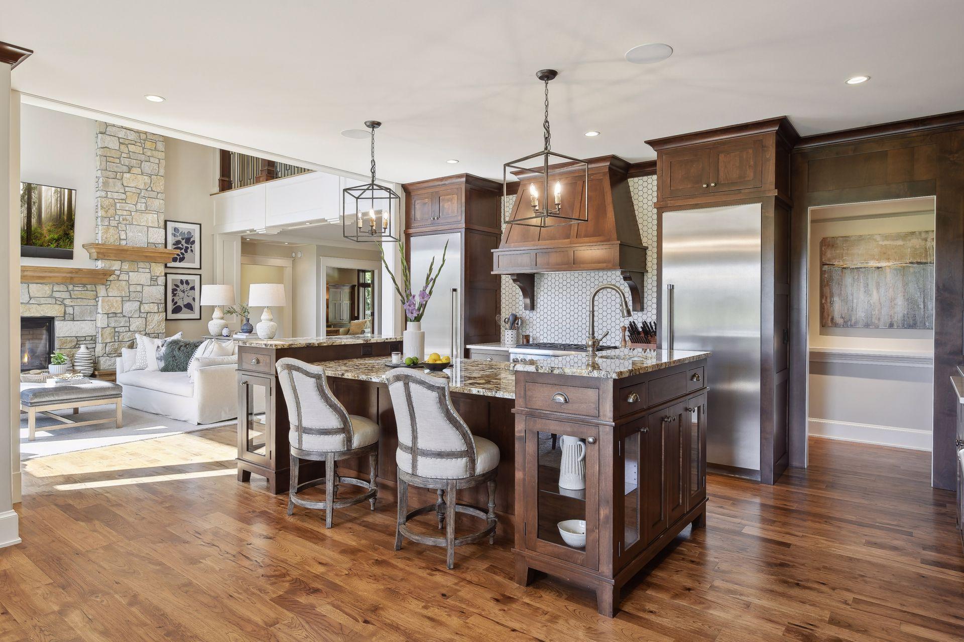 10 feet center island with prep sink and LED lit cabinets