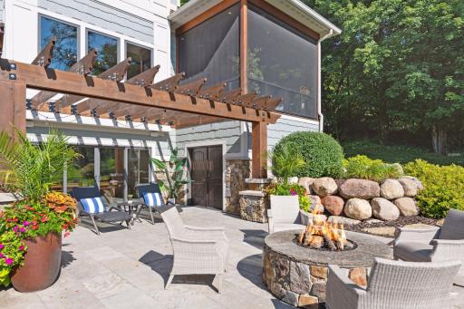 Lutron app controls zone temperatures and exterior lighting and firepit