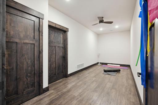 Large lower-level exercise room - flex room.