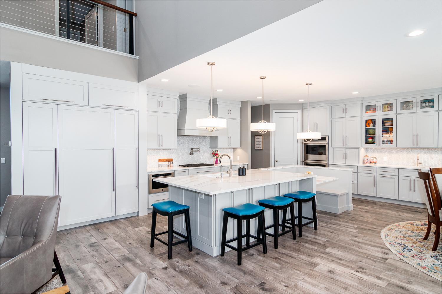 Built in fridge and duel freezer