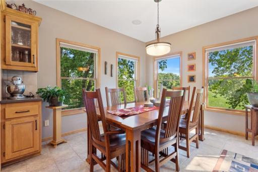 Informal dining with views of the beautiful wetland.