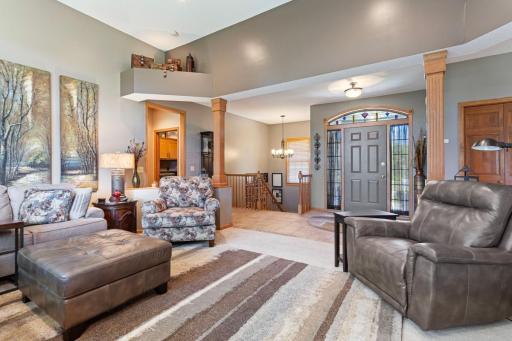 Open design foyer with ceramic tile.