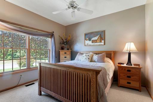 Upstairs bedroom with a view of the front yard.