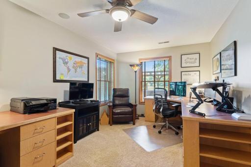 2nd Lower level bedroom is currently used as a home office with 2 custom made maple desks.