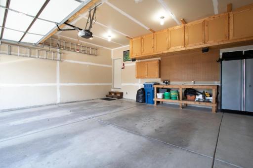 Entire garage provides ample storage and has full audio system.
