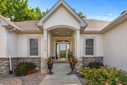 Front porch area with large pillars.