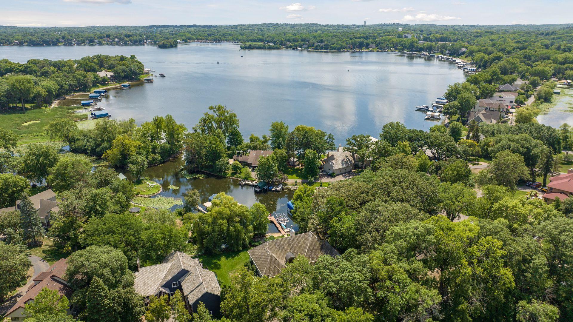 Aerial view of home, looking out to Gideon's Bay