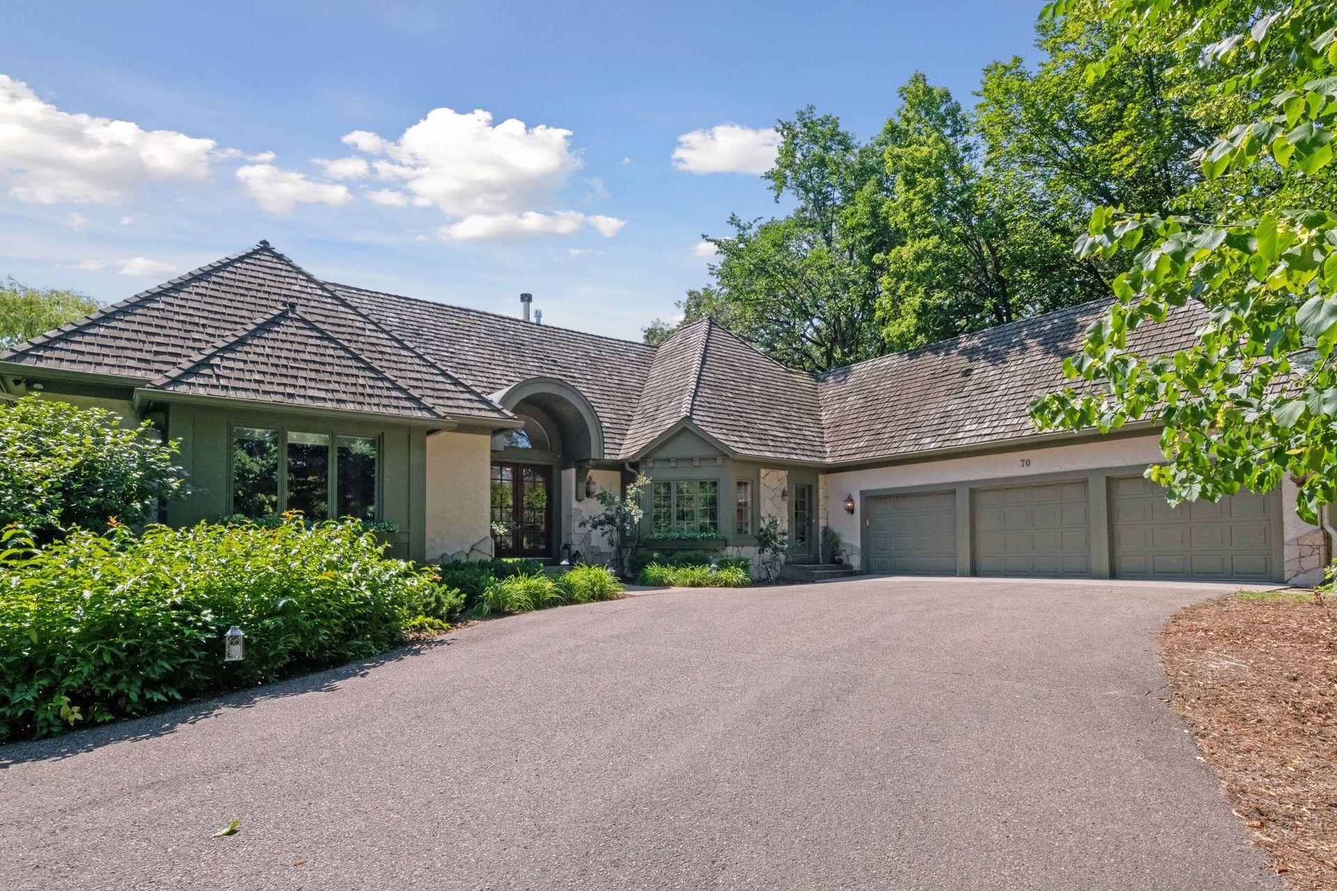 Front of home, via private access road