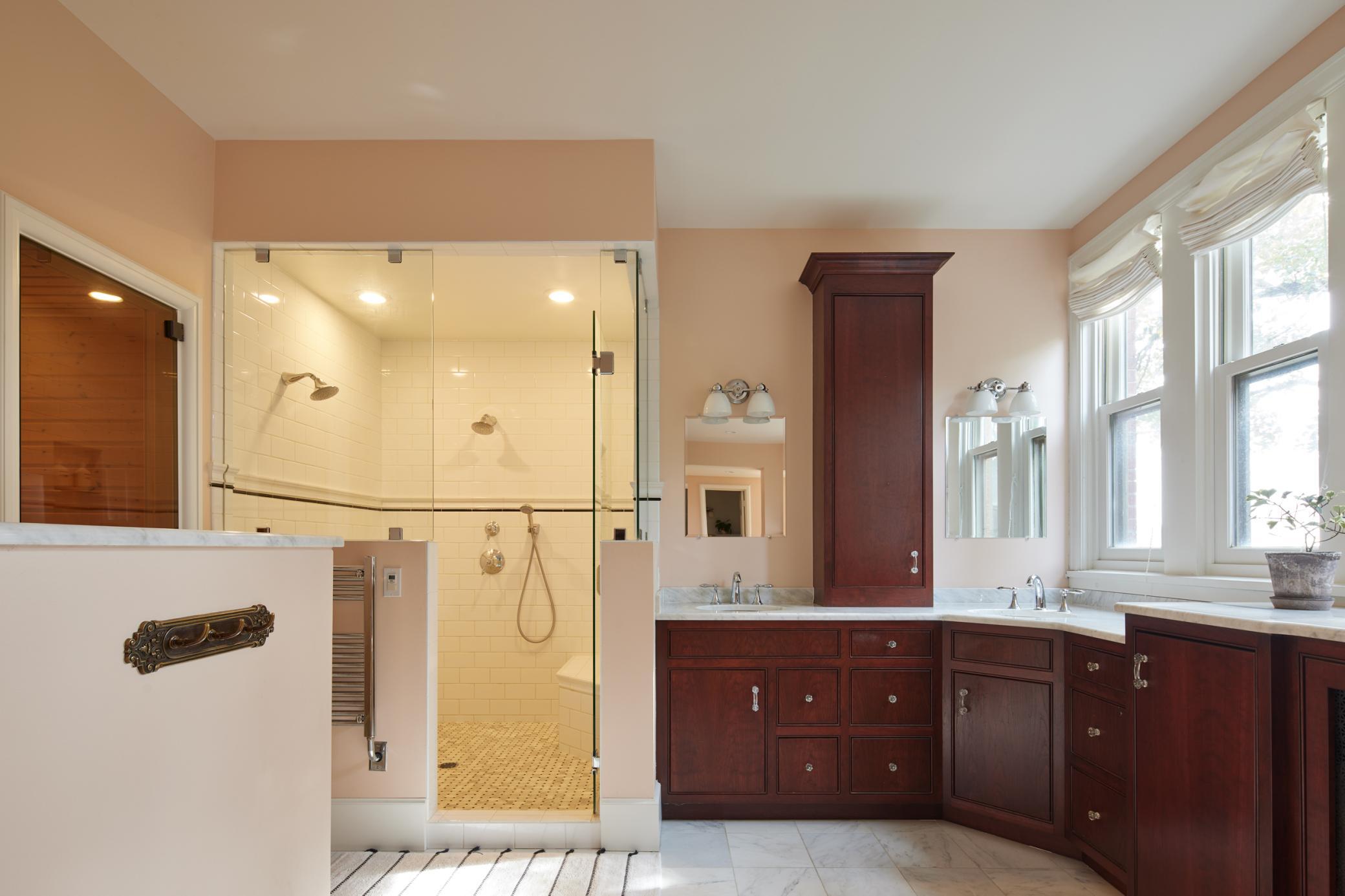 Double vanity and Walk-in Shower