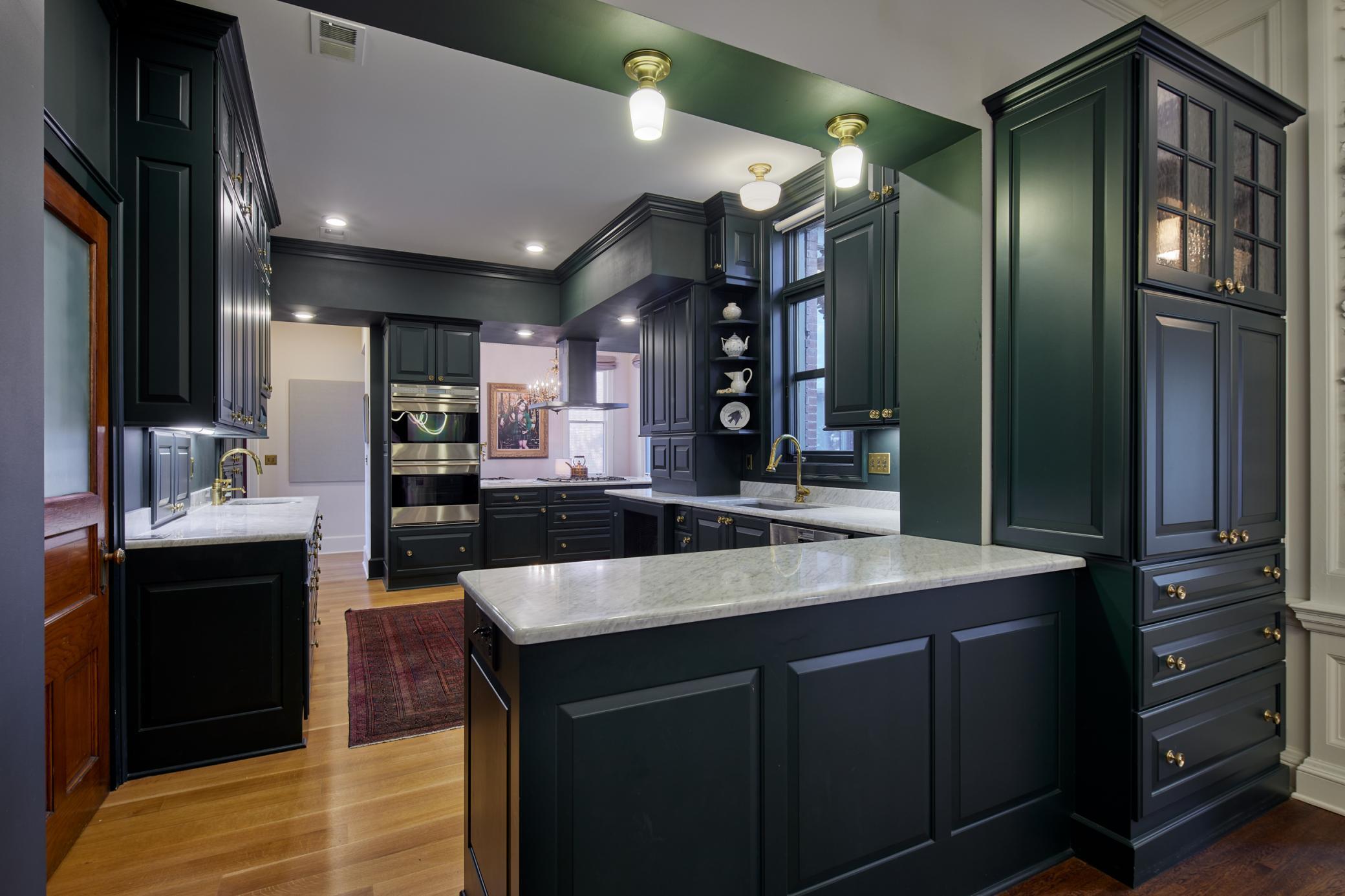Custom Kitchen with Marble Countertops