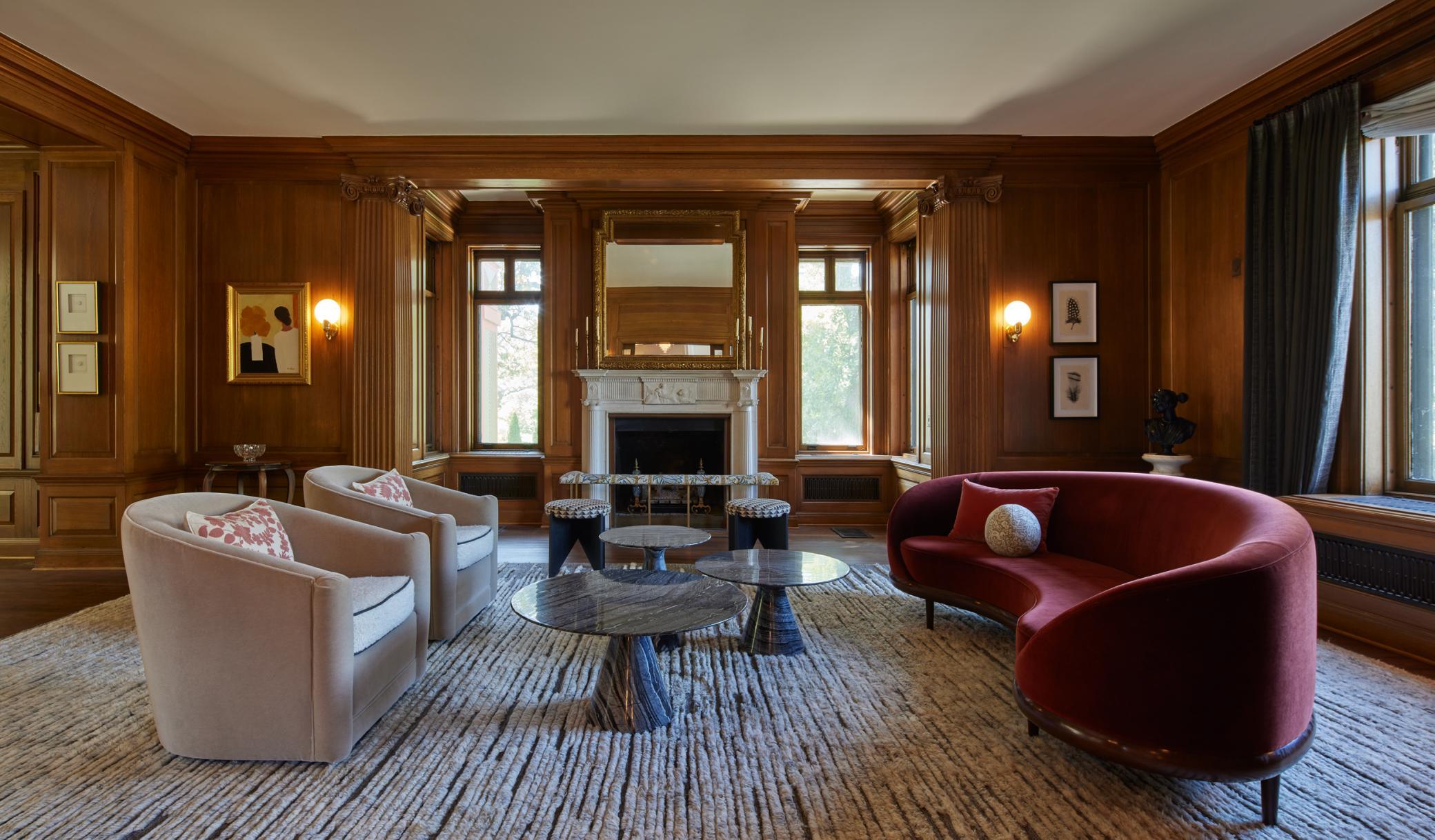 Living Room Wrapped in Old Oak