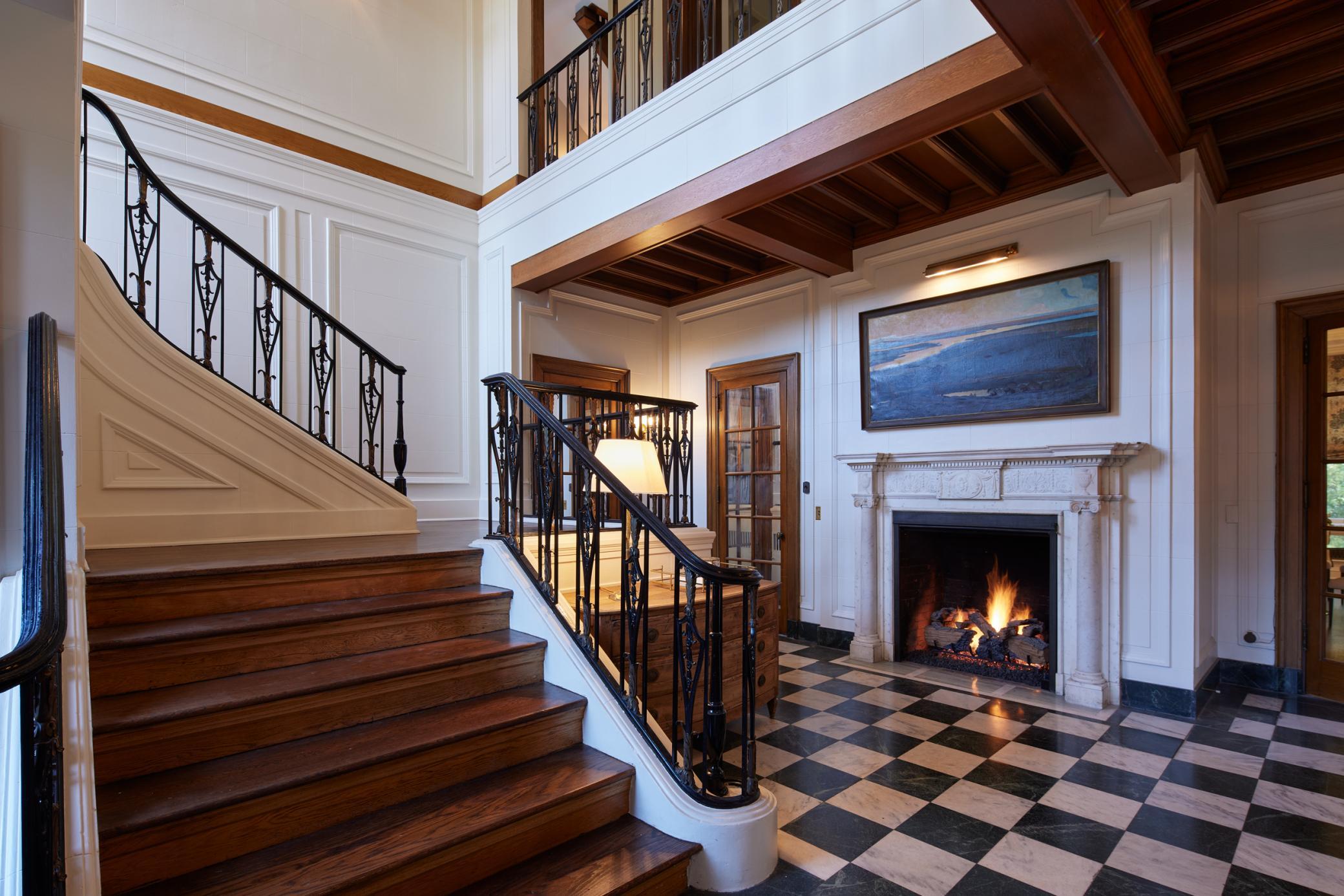 Stone Fireplace with Gas insert