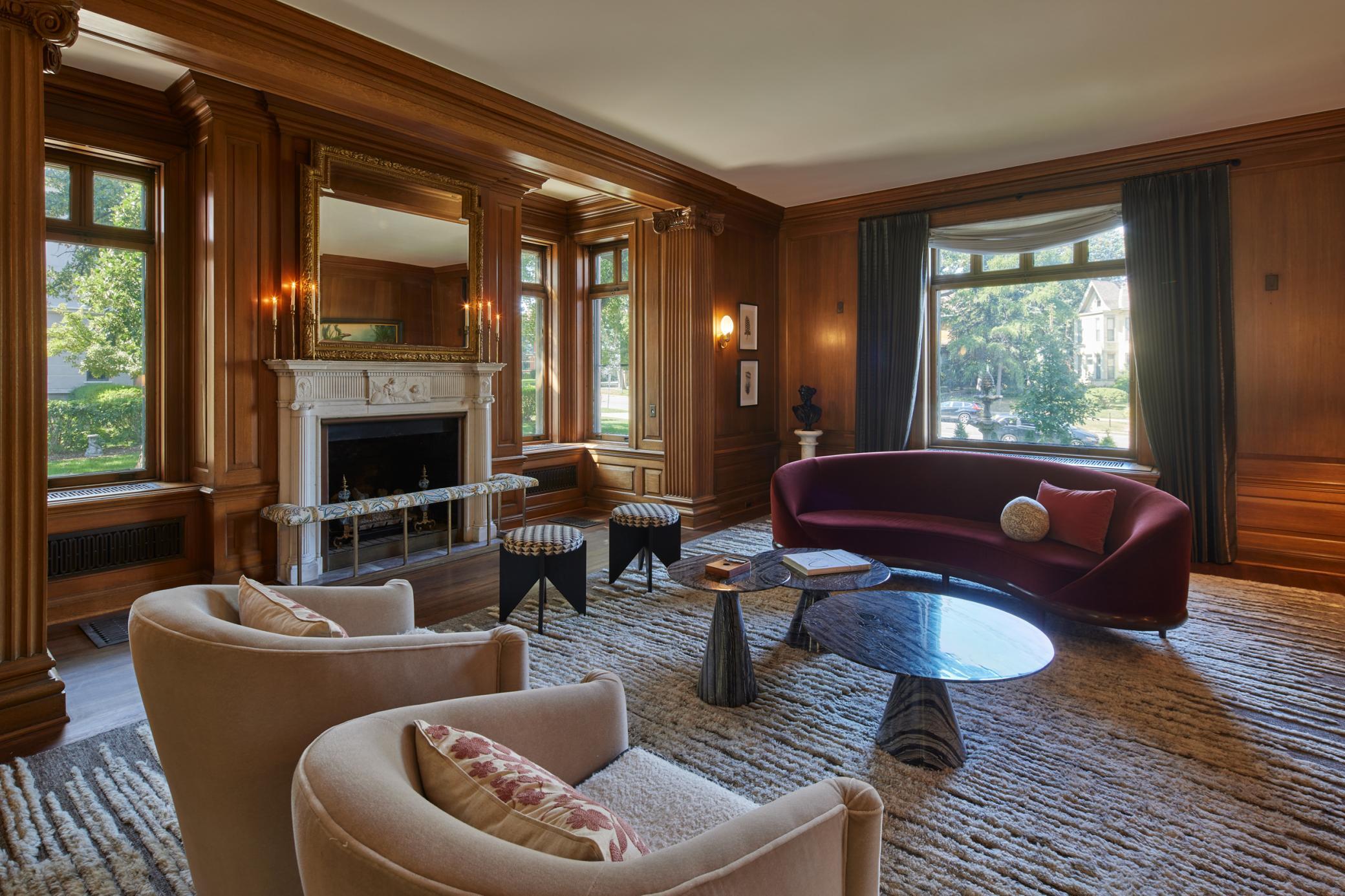 Living Room Wrapped in Old Oak