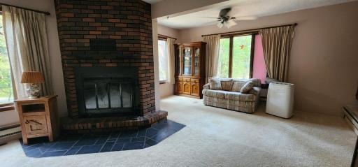 Living Room with wood fireplace