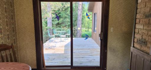 Slider to the deck off of the kitchen