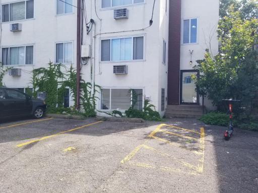 Assigned parking in the rear right conveniently next to the back door.