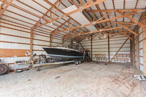 Inside the pole shed