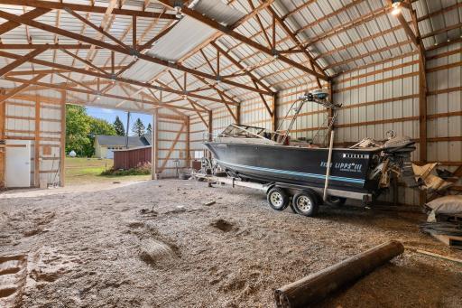 Inside the pole shed