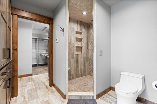 Jack and Jill bathroom shared by 2 upper level bedrooms.