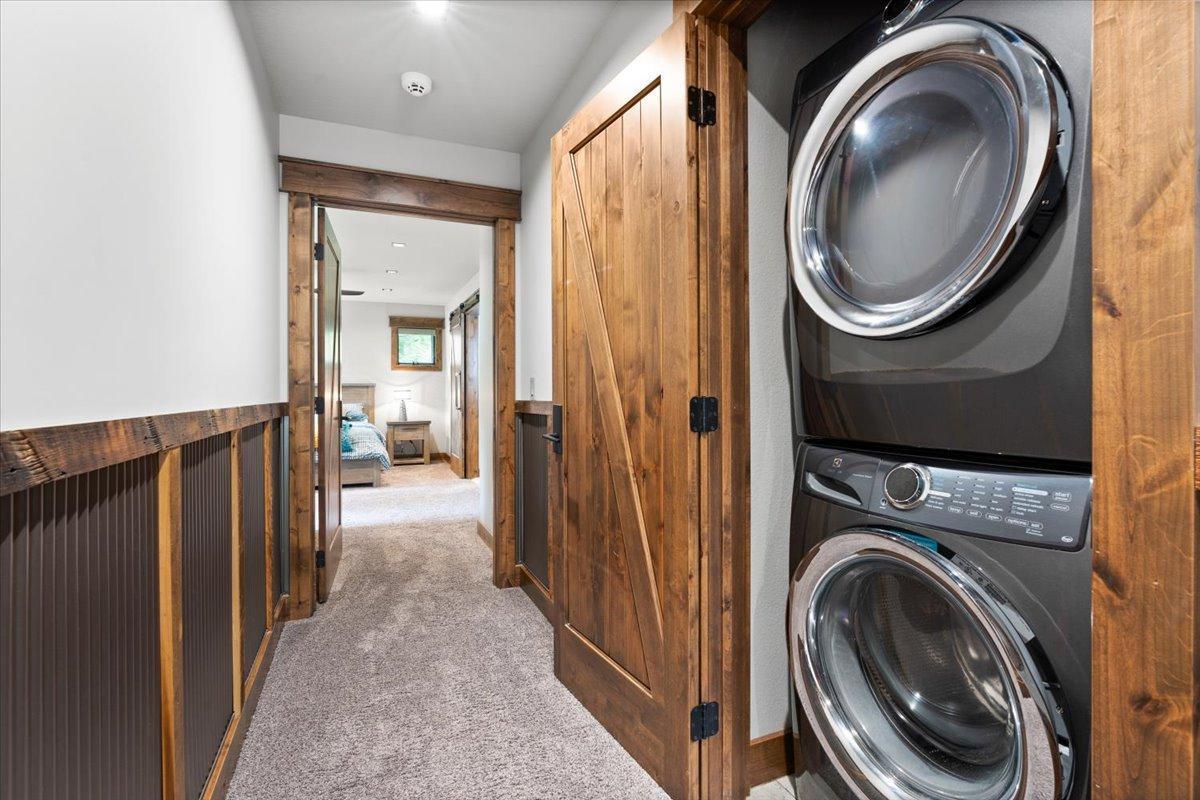 Upper level laundry closet.