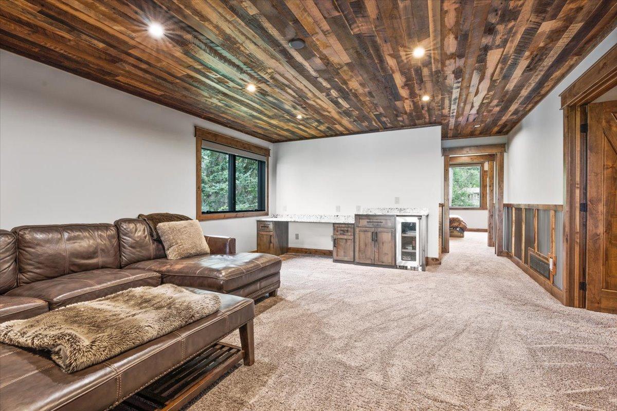 Loft living space in the upper level.