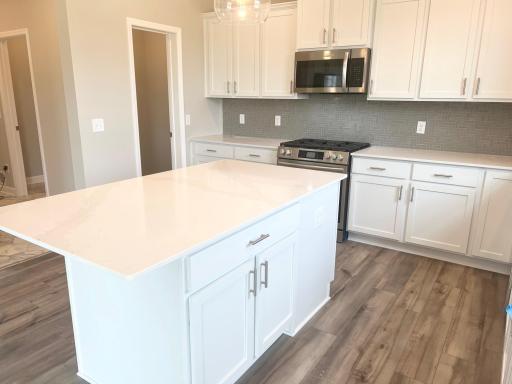 Kitchen with tons of cabinets and counterspace for all your cooking needs! Walk in pantry and large island!