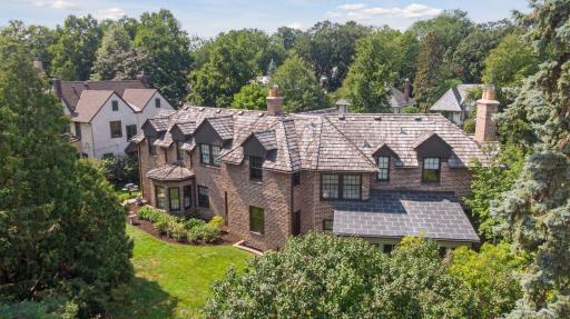 Recently serviced cedar shake roof and beautiful copper roofing over the four season porch. A timeless and classic beauty!