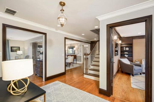 Main entrance, beautiful hardwood and trim