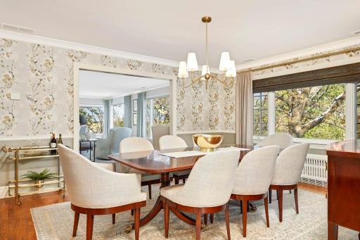 Gorgeous dining room, plenty of space to entertain, lovely natural light from large windows