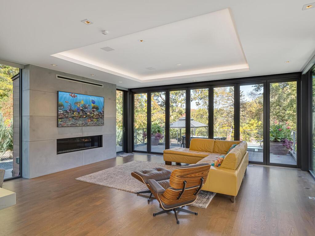 Electric shades throughout the house