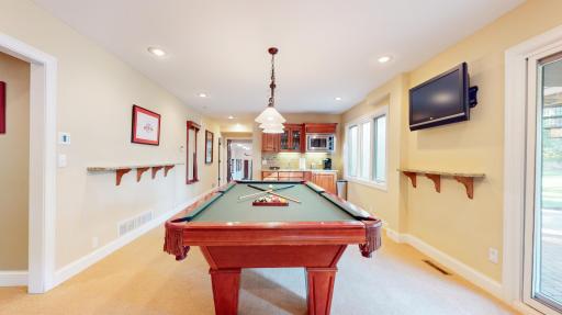 Billiards Room with Wet Bar - Lower Level