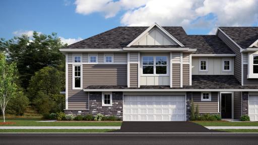 The distinctive architecture of the Franklin plan provides admirable curb appeal. (Rendering, actual home may vary slightly)